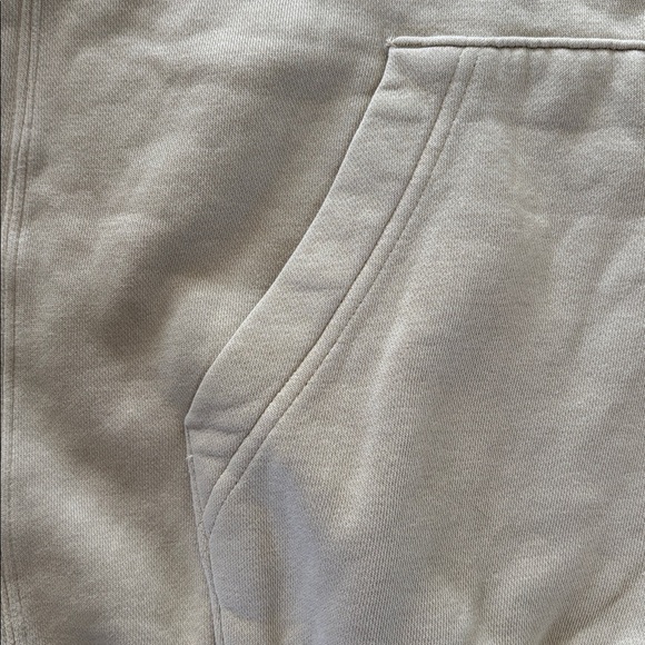 Nike  pullover hoodie  cream/white logo on chest  muff front pockets EUC - Picture 6 of 15